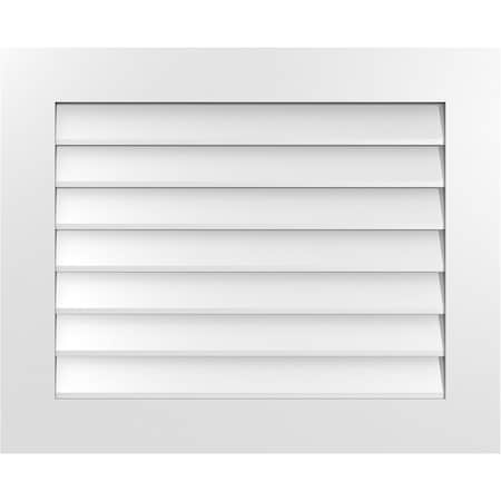 Ekena Millwork Vertical Surface Mount PVC Gable Vent: Non-Functional, w/3-1/2"W x 1"H, Standard Frame, 32"W x 26"H GVPVE32X2601SN